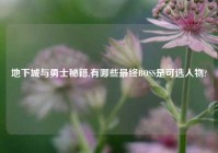 地下城与勇士秘籍,有哪些最终BOSS是可选人物?