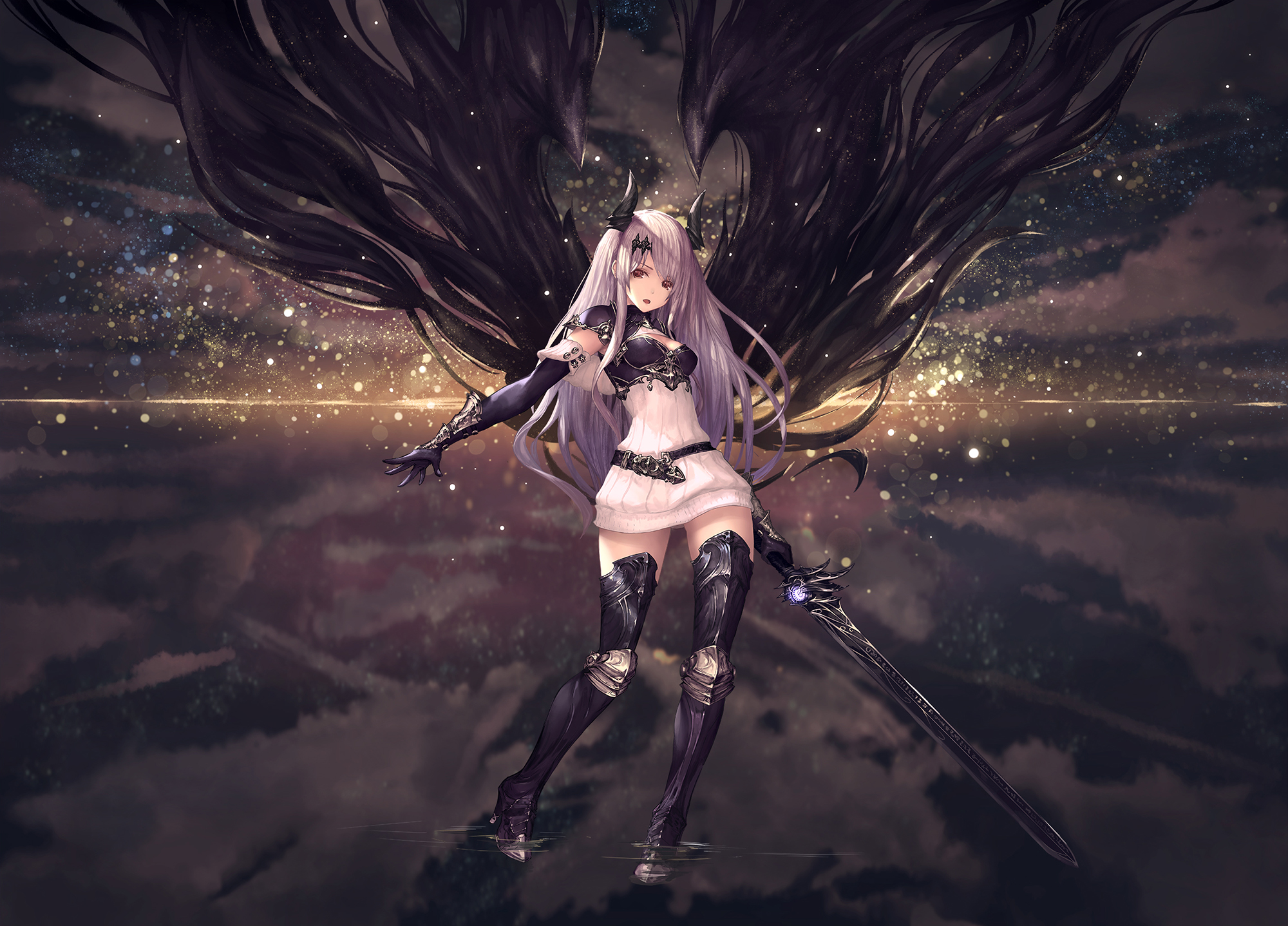 yande.re 378862 armor cleavage dress heels horns sword tachikawa_mushimaro thighhighs wings.jpg