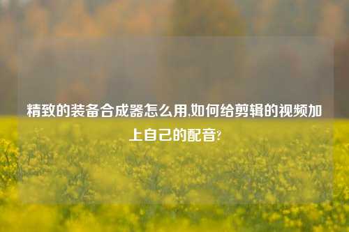 精致的装备合成器怎么用,如何给剪辑的视频加上自己的配音?