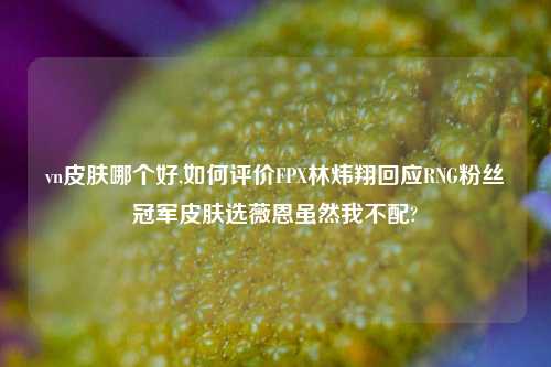 vn皮肤哪个好,如何评价FPX林炜翔回应RNG粉丝冠军皮肤选薇恩虽然我不配?