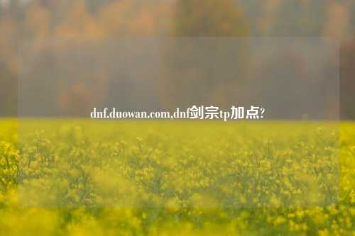 dnf.duowan.com,dnf剑宗tp加点?