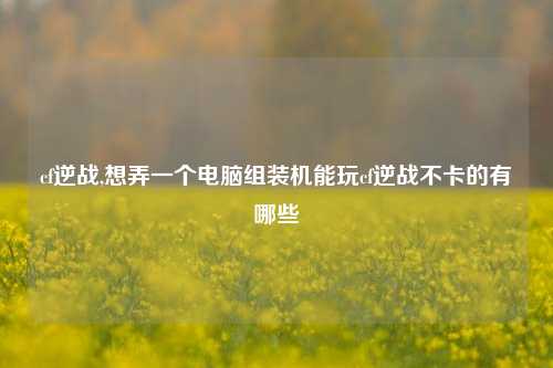 cf逆战,想弄一个电脑组装机能玩cf逆战不卡的有哪些
