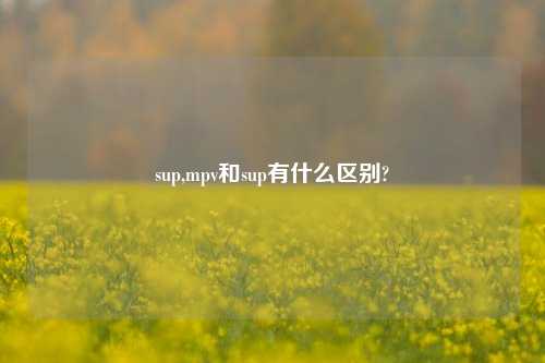 sup,mpv和sup有什么区别?