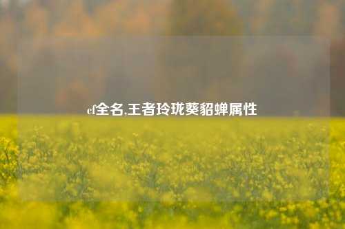 cf全名,王者玲珑葵貂蝉属性