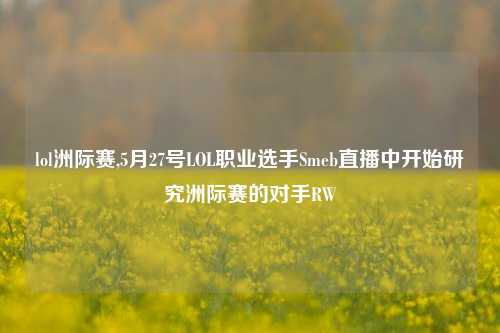 lol洲际赛,5月27号LOL职业选手Smeb直播中开始研究洲际赛的对手RW