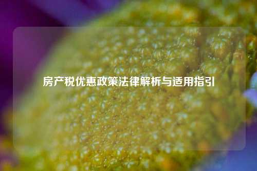 房产税优惠政策法律解析与适用指引