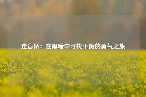 走盲桥:在黑暗中寻找平衡的勇气之旅