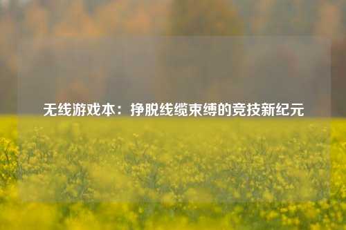 无线游戏本：挣脱线缆束缚的竞技新纪元