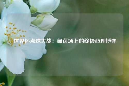  世界杯点球大战：绿茵场上的终极心理博弈